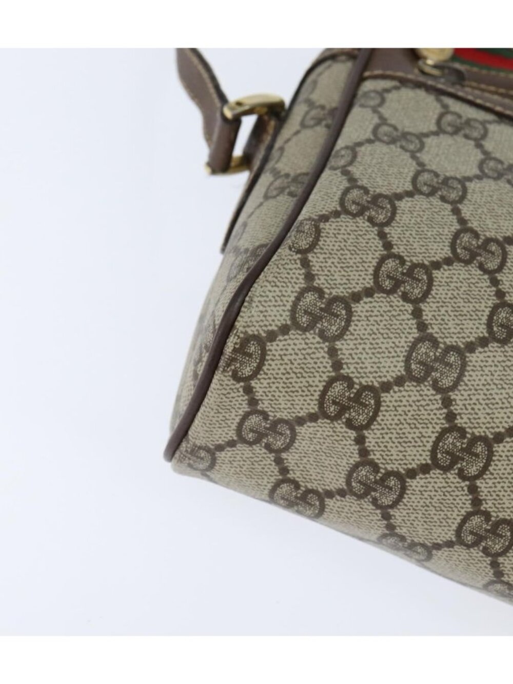 GUCCI GG Supreme Web Sherry Line Bag PVC Beige Gold 40 02 088 - Picture 8 of 16